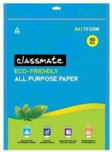 Classmate Multipurpose Paper Sheet Set, A4 Size, 75 GSM - 50 Sheets